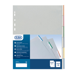 ELBA INTERCALARE IN PP 305X242 mm FORATURA UNIVERSALE 6 TACCHE NEUTRE COLORI ASSORTITI